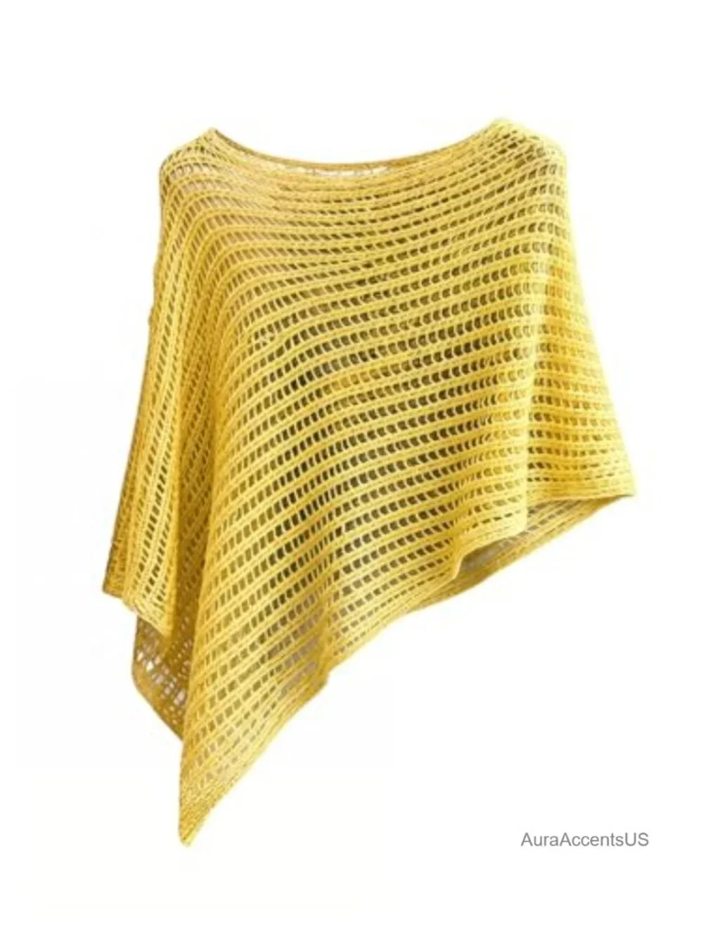 Women's Crochet Poncho Sweater Hollow Out Sheer Bat Wing Cape Lightweight